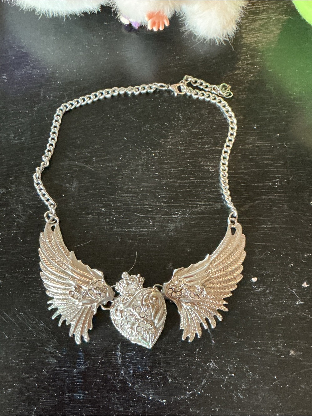 Ed Hardy Silver Winged Heart Necklace
